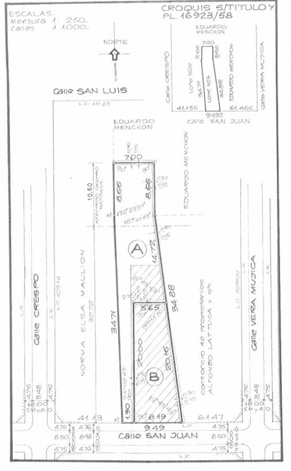 San Juan 3200, terreno interno, ideal constructora! 207.65 m2.