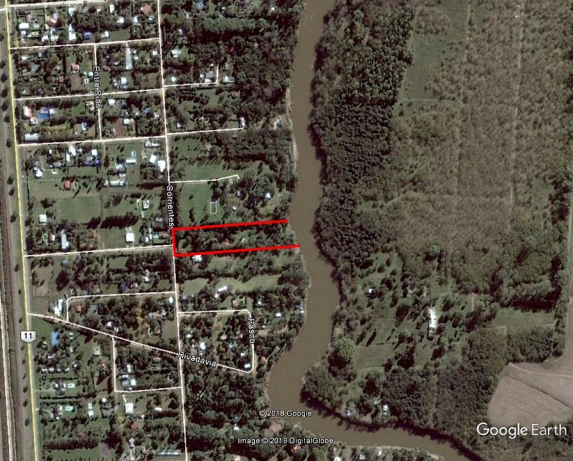 Oliveros, sobre calle Corrientes, Exclusiva propiedad sobre el rio Carcaraña. 13.125m2